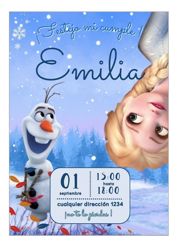 Invitación Cumpleaños Frozen Olaf Imprimible