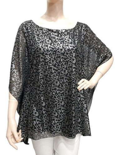 Imagen 2 de 5 de Blusa De Gasa Fiesta Talles Grandes Especiales