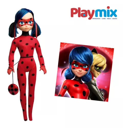 Boneco Miraculous - As Aventuras de Ladybug - Cat Noir - 55 cm