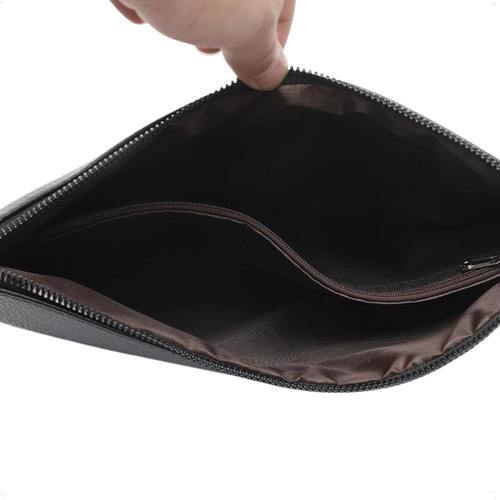 Bolso De Mano Luxury Diamond Parma Clutch Porta Documentos Negro Con Correa De Muñeca Marroquinería Hombre Estilo Italiano Herrajes Níquel Ideal Viajes Trabajo Salidas Cuero Pu Y Bordados Calidad