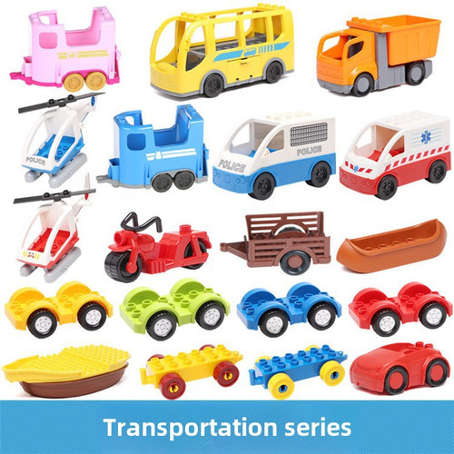 Set De Bloques Para Coche, Camión De Bomberos, Autobús Y Bar