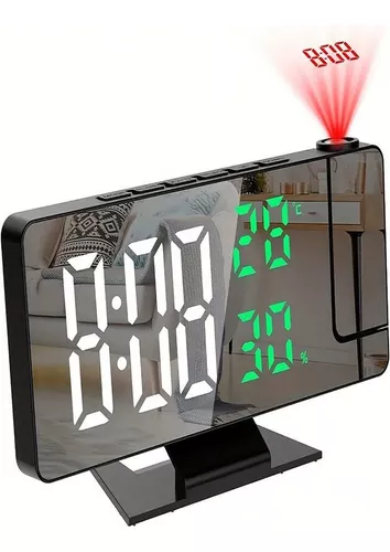 Reloj Despertador Digital Con Proyector Led De La Hora En Pared O Techo  Reloj Con Alarma E Información Meteorológica Para Mesilla De Noche con  Ofertas en Carrefour