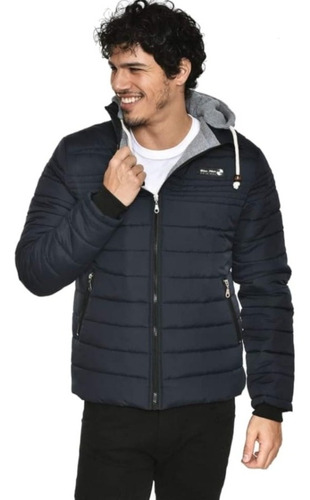 Campera Hombre Abrigo Canelon Capucha Desmontable S Al 2xl 