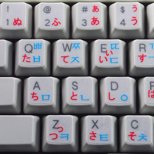 Coreano Japon Hiragana Etiqueta Engomada Teclado Letra Fondo