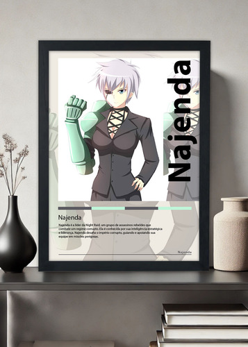 Quadro Decorativo Najenda - Akame Ga Kill! - Com Vidro
