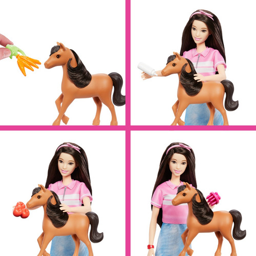 Playset Muñeca Barbie Cuidadora De Caballos