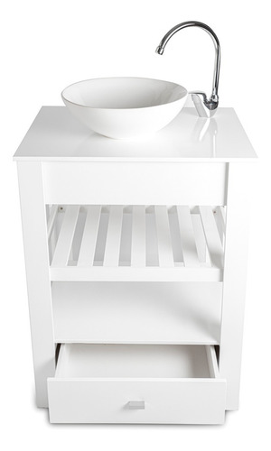 Imagen 3 de 7 de Vanitory 100% Laqueado Blanco Oscuro 60cm (mueble Solo)