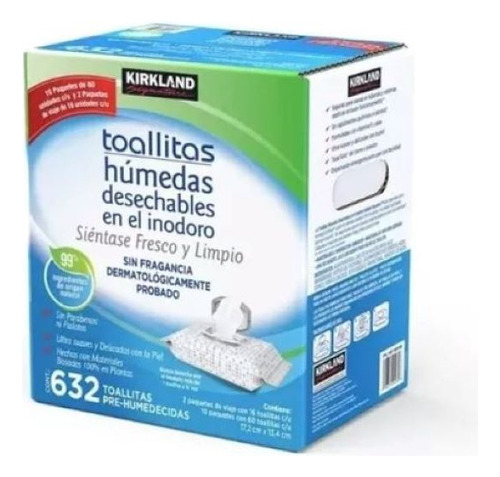 Toallitas Húmedas Desechables En Inodoro Kirkland. 640 Pzs
