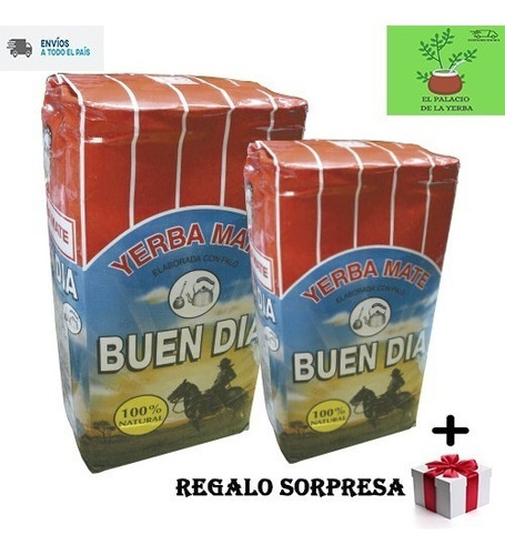 Combo Yerba Buen Día 10 De 1kg + 10 De 500gr+regalo Sorpresa