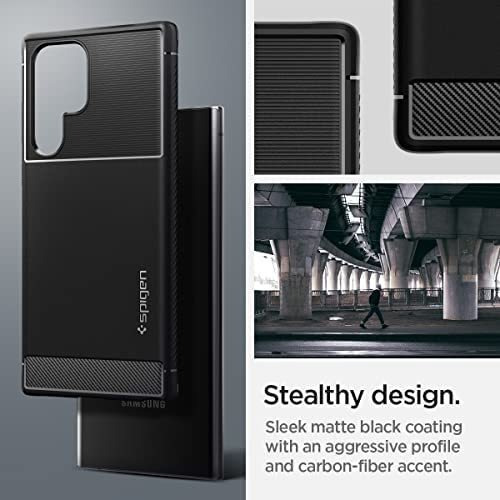 Imagen 4 de 7 de Funda Spigen Rugged Armor Para Galaxy S22 Ultra - Negro