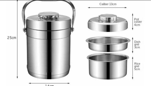 Lonchera Vianda Termica Comida Ecero Inoxidable 1.6 Lts