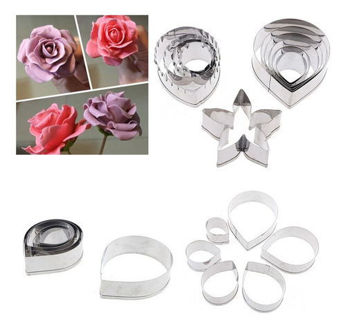 Molde De Flor De Pasta De Goma Austin Rose Petal Calyx Leaf