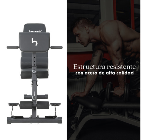 Banco Multiposiciones Ajustable Brazo Y Pierna Bywell Negro