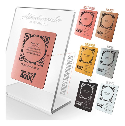Imagem 4 de 5 de Placa Acrílico Cristal Qrcode Whatsapp 6 Cores Disponíveis