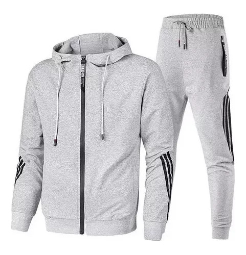 Conjunto De Sudadera Deportiva A Rayas Para Hombre De Dos Pi