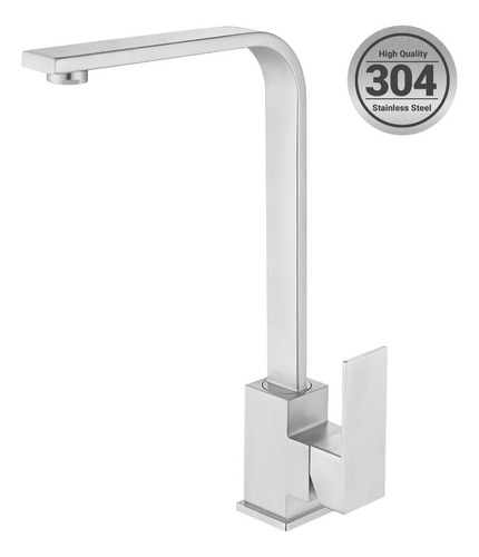 Canilla Monocomando Alto Con Giro 360º Acero Inox 304 Mate