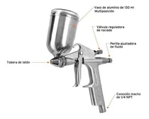 Pistola Compresor Para Pintar 220v 650w Super Mejorada Metal