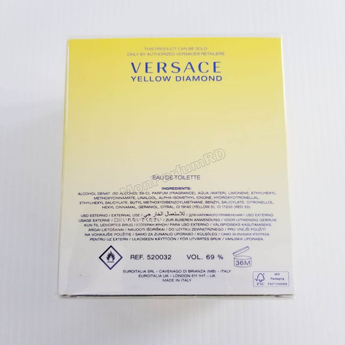 Perfume Versace Yellow Diamond. Entrega Inmediata