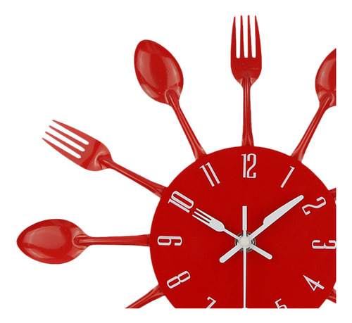 Elegante Reloj De Pared De Metal Para Decoración De La Rojo
