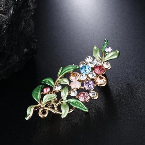 J Broche De Flores De Diamantes De Imitación 2 Piezas