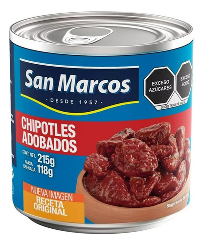 4 Pzas Chiles Chilpotles San Marcos Adobados 215 G