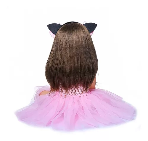 Boneca Bebê Reborn 45 cm Feita À Mão Com Roupinha Pink - Ifcat ToyStore