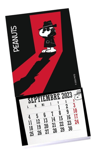Calendario Agenda Magnetico Snoopy All Black And Red 2023