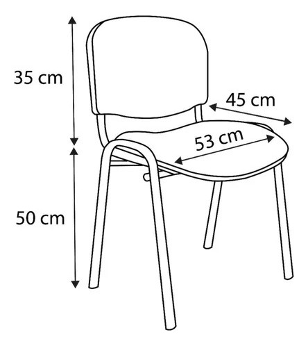 Silla Restaurant Iso Silla Sala De Espera 4 Unidades Negro