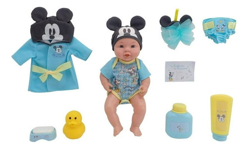 Bebe Disney Mickey Con Accesorios De Baño
