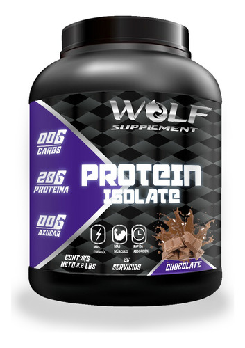 Proteína Whey Hs Hidrolizada Isolate Wolf 1kg 26 Servicios Chocolate