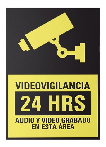 Letrero De Videovigilancia En Poliestireno / Paquete Con 10