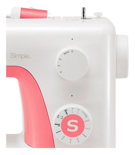 Máquina de coser recta Singer Simple 3210 portable color blanco/rosa 220V