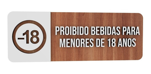 Placa Proibido Vender Bebida Menor De Idade Mdf Sinalização 