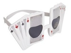 3 Lentes Cartas Poker Casino Fiesta Disfraz Accesorio Vegas