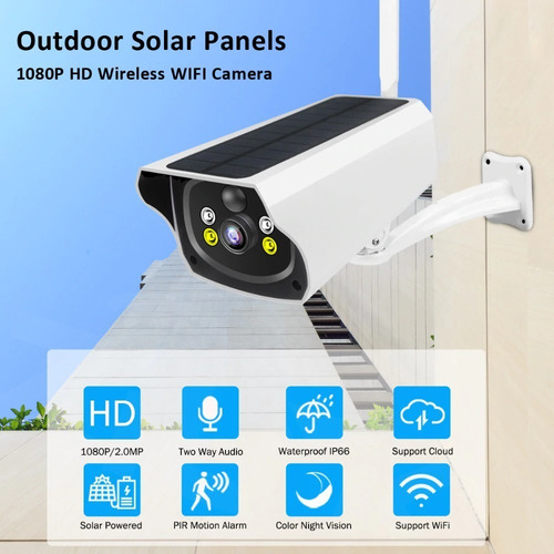 Cámara De Seguridad Solar Wifi 1080p Hd Batería Sin Cables