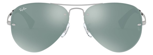 Lentes De Sol Rb3449 Plateado Espejado Ray-ban