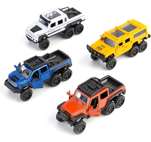 Kidami Diecast Toy Trucks 4 Pack Pull Back Toy Cars Opena Aa