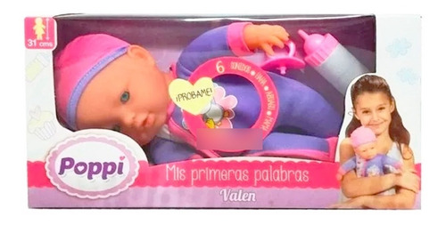 16007 Muñeca Bebe Poppi Mis Primeras Palabras Babymovil