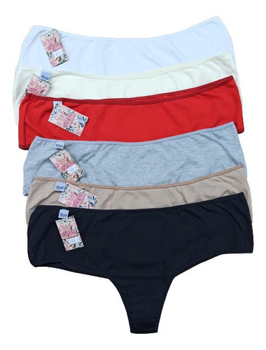 Bombachas Culotte Less Super Xxl Pack X 6  Surtido Colores