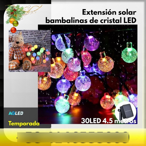 Extension Solar De 30 Bambalinas Led Rgb 4.5mt