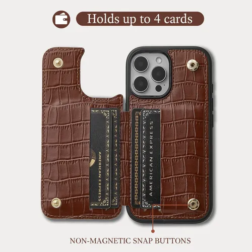 Capa Tipo Carteira Custype Para iPhone 16 Pro Em Couro Pu 6