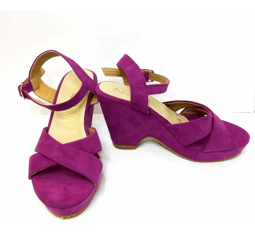 Zapatilla Lila Bugambilia Tacon Corrido Moda Dama Sandalia | Meses sin  intereses