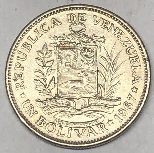 Moneda De 1 Bolívar Venezolano, Año 1967 (Usado)