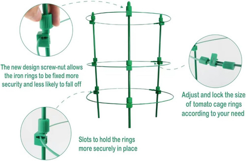 Jaulas Ajustables De Soporte Para Plantas De Tomate. Paqu...