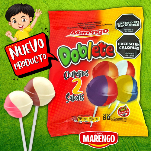 Golosinas Chupetines 2 Sabores Combinados Doblete X 80 G