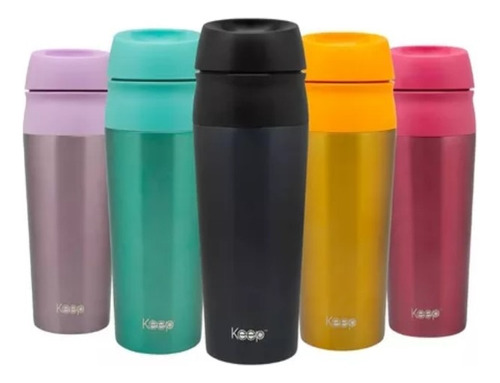 Mug Termico Con Botón Keep 450ml Tipo Vaso