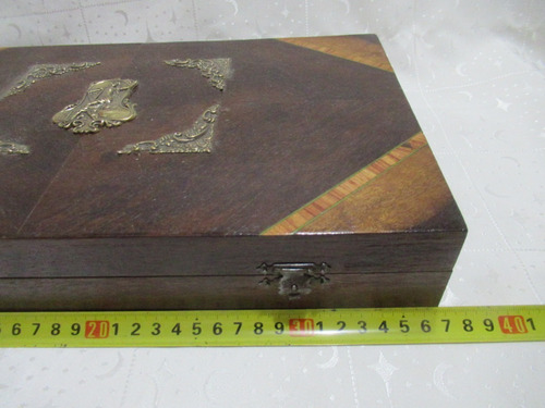 Antiguo Alhajero Caja Madera Marquetería Musa Art Nouveau (Usado)