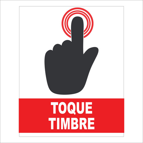 Cartel Toque Timbre 22x28 Cm Señaletica C-02-005