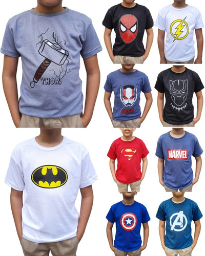 Franelas Camisas De Niños Super Héroes Al Mayor Y Detal 