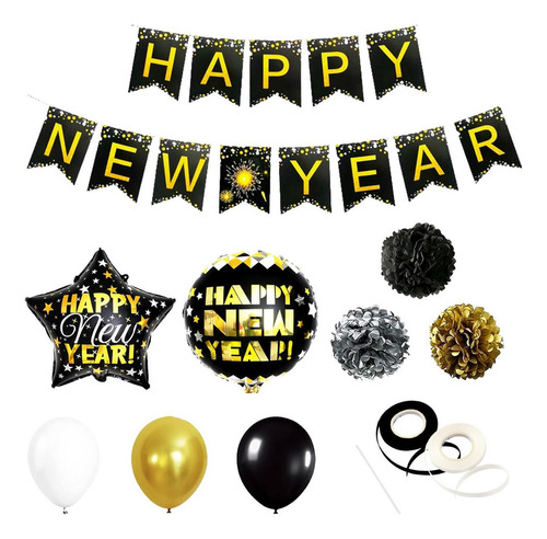 Fin De Año Decoración, Mxnyw-002, 2 Kits Globos Año Color Multicolor YearDecorCeleb